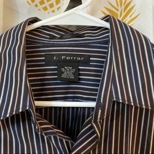 Mens long sleeved striped button up shirt Medium